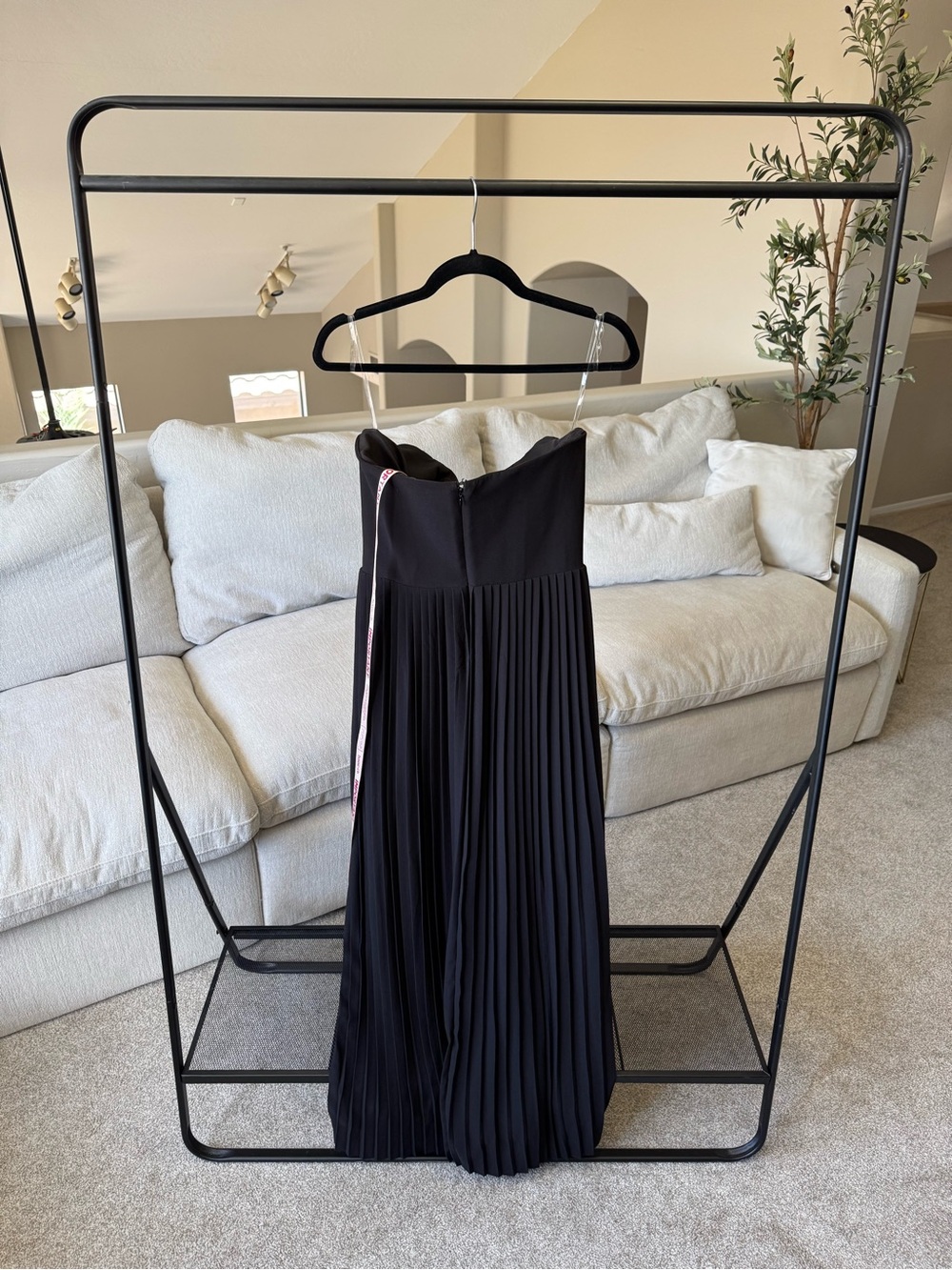 House of CB - Marcella Black Georgette Pleated Maxi Dress - Picture 5 of 5